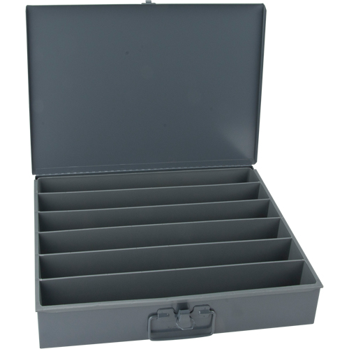 Compartment Steel Scoop Boxes , 18.34" W x 12.16" D x 3.16" H, 6 Horizontal Compartments Haskins Industrial Inc.