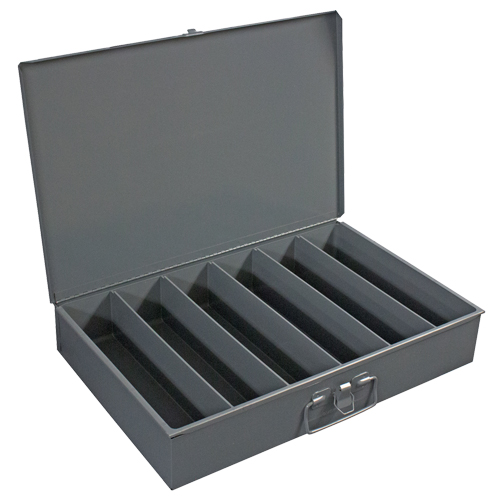 Compartment Steel Scoop Boxes , 18.34" W x 12.16" D x 3.16" H, 6 Vertical Compartments Haskins Industrial Inc.