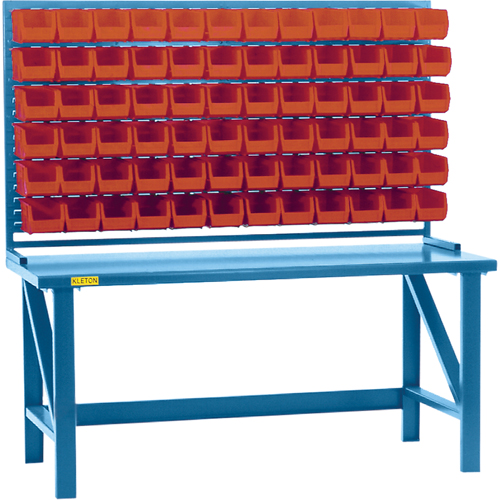 Louvered Rack with Bins, 36 Bins, 72" W x 15" D x 40" H Haskins Industrial Inc.