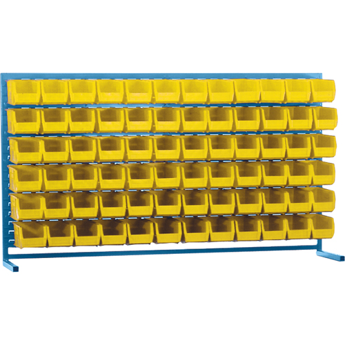 Louvered Rack with Bins, 72 Bins, 72" W x 15" D x 40" H Haskins Industrial Inc.