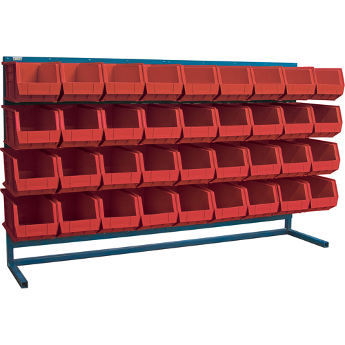 Louvered Rack with Bins, 36 Bins, 72" W x 15" D x 40" H Haskins Industrial Inc.