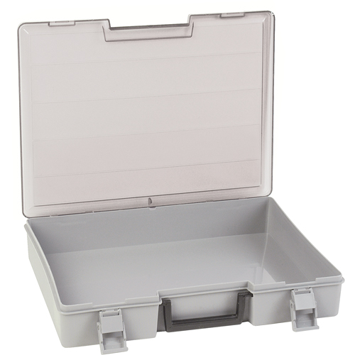Compartment Case, Plastic, 15-1/2" W x 11-3/4" D x 2-1/2" H, Grey Haskins Industrial Inc.
