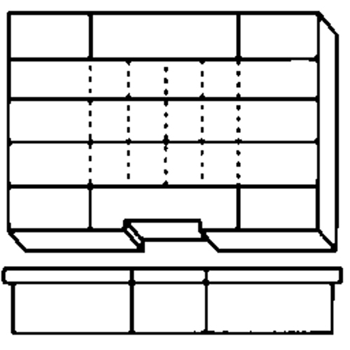 Compartment Case, Plastic, 15-1/2" W x 11-3/4" D x 2-1/2" H, Grey Haskins Industrial Inc.