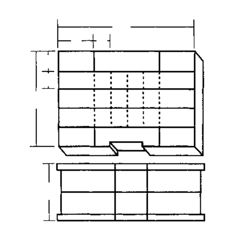 Compartment Case, Plastic, 48 Slots, 15-1/2" W x 11-3/4" D x 5" H, Grey Haskins Industrial Inc.