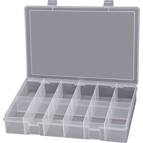 Compact Polypropylene Compartment Cases, 13-1/8" W x 9" D x 2-5/16" H, 12 Compartments Haskins Industrial Inc.