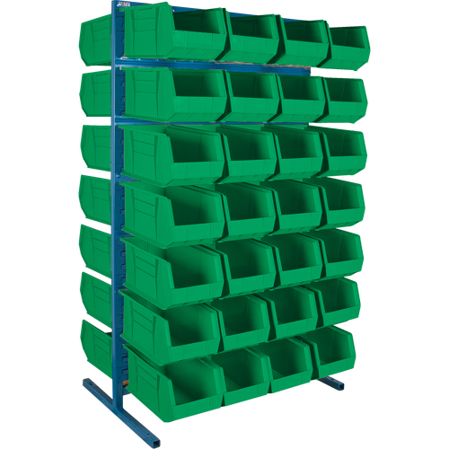 Double-Sided Stationary Bin Rack, 61" W x 56" D x 24" H, 56 Bins Haskins Industrial Inc.