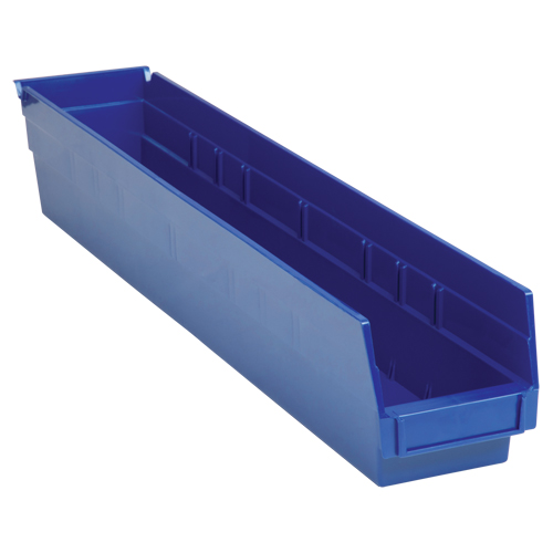Bacs de rangement pour tablettes, 4-1/8" la x 4" H x 23-5/8" p, Bleu, Capacit&eacute; 50 lb Haskins Industrial Inc.