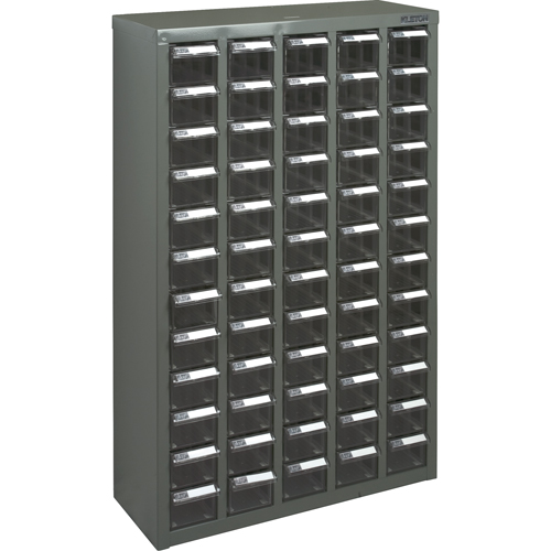 KPC-500 Parts Cabinet, Galvanized Steel, 60 Drawers, 22-3/5" x 8-7/10" x 36-9/10", Grey Haskins Industrial Inc.