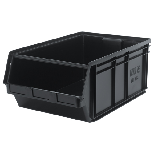 Recycled MAGNUM Bin, 11-7/8" H x 18-3/8" W x 29" D, 150 lbs. Capacity, Black Haskins Industrial Inc.