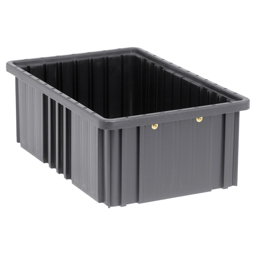 Conductive Dividable Grid Containers, Polypropylene, 10-7/8" W x 16-1/2" D x 6" H, Black Haskins Industrial Inc.