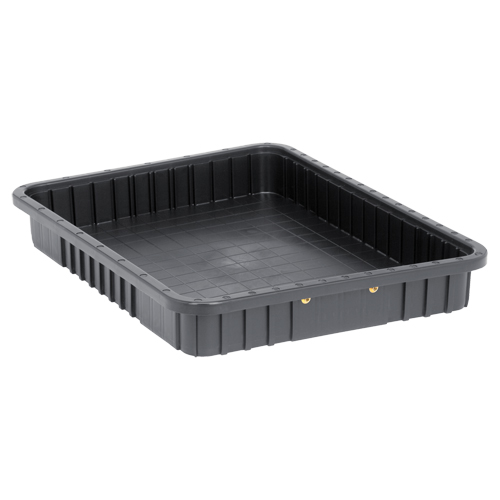 Conductive Dividable Grid Containers, Polypropylene, 17-1/2" W x 22-1/2" D x 3" H, Black Haskins Industrial Inc.