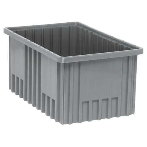 Divider Box&reg; Containers, Plastic, 16.5" W x 10.9" D x 8" H, Grey Haskins Industrial Inc.
