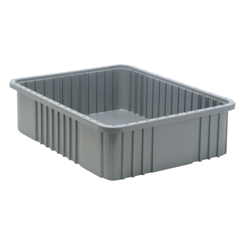 Divider Box&reg; Containers, Plastic, 22.5" W x 17.5" D x 6" H, Grey Haskins Industrial Inc.