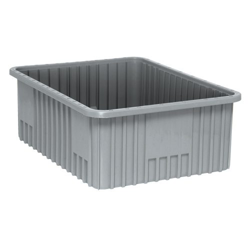Divider Box&reg; Containers, Plastic, 22.5" W x 17.5" D x 8" H, Grey Haskins Industrial Inc.