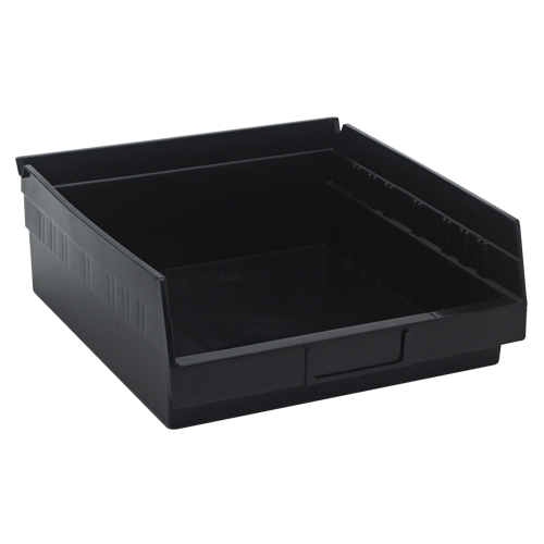 Economy Shelf Bin, 11-1/8" W x 4" H x 11-5/8" D, Black Haskins Industrial Inc.
