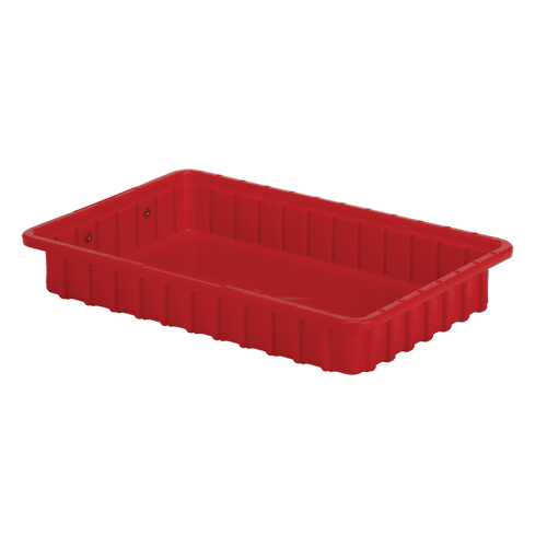 Divider Box&reg; Containers, Polyethylene, 16.5" W x 10.9" D x 2.5" H, Red Haskins Industrial Inc.