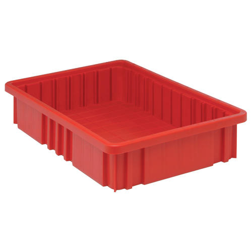 Contenants Divider Box, Plastique, 16,5" la x 10,9" p x 3,5" h, Rouge Haskins Industrial Inc.