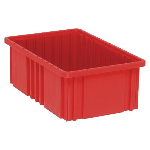 Divider Box&reg; Containers, Plastic, 16.5" W x 10.9" D x 6" H, Red Haskins Industrial Inc.