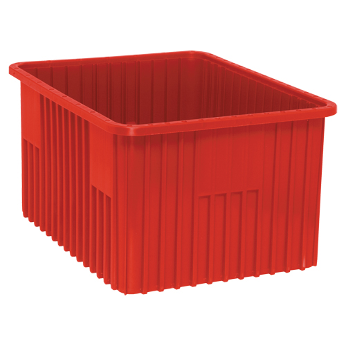 Contenants Divider Box, Plastique, 22,5" la x 17,5" p x 12" h, Rouge Haskins Industrial Inc.