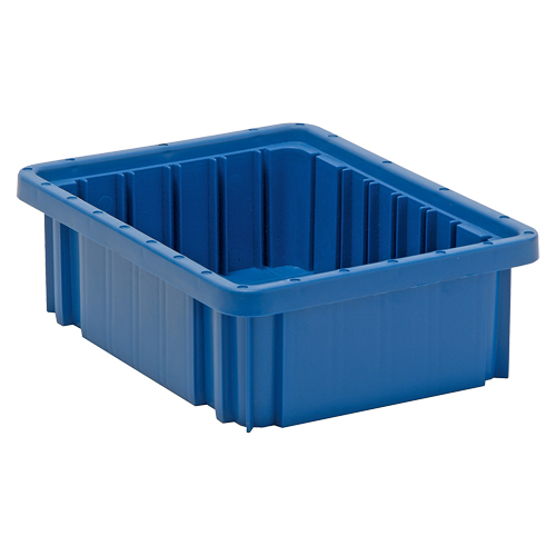 Divider Box&reg; Containers, Plastic, 10.9" W x 8.3" D x 3.5" H, Blue Haskins Industrial Inc.