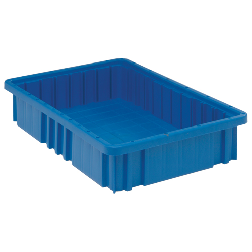 Divider Box&reg; Containers, Plastic, 16.5" W x 10.9" D x 3.5" H, Blue Haskins Industrial Inc.