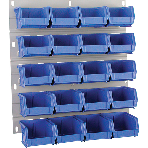 Hanging Panel, 20 Bins, 18" W x 1" D x 19" H Haskins Industrial Inc.