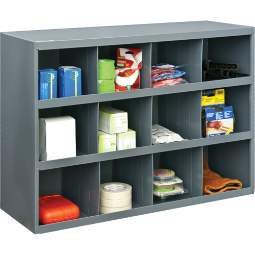 Armoires pour bacs de rangement, Acier, 12 tiroirs, 33-3/4" x 12" x 23-7/8", Gris Haskins Industrial Inc.