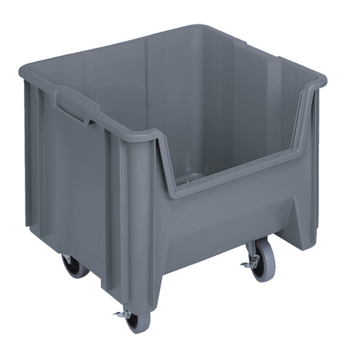 Mobile Giant Stack Container, 12-1/2" H x 16-1/2" W x 17-1/2" D, 250 lbs. Capacity, Grey Haskins Industrial Inc.