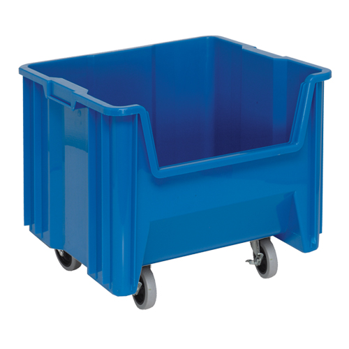 Mobile Giant Stack Container, 12-1/2" H x 16-1/2" W x 17-1/2" D, 250 lbs. Capacity, Blue Haskins Industrial Inc.