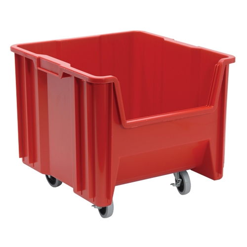 Mobile Giant Stack Container, 12-1/2" H x 16-1/2" W x 17-1/2" D, 250 lbs. Capacity, Red Haskins Industrial Inc.