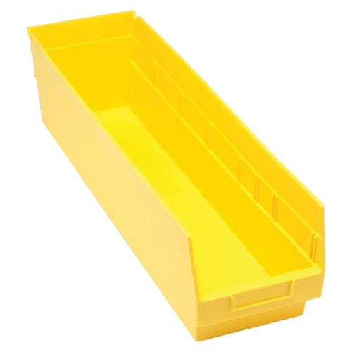 Store More Plastic Shelf Bins, 6-5/8" W x 6" H x 23-5/8" D, Yellow, 90 lbs. Capacity Haskins Industrial Inc.