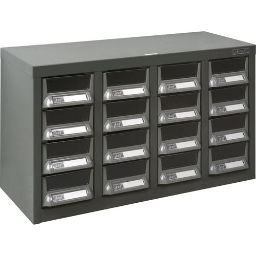 KPC-400 Parts Cabinet, Galvanized Steel, 16 Drawers, 23-1/10" x 8-7/10" x 13-4/5", Grey Haskins Industrial Inc.