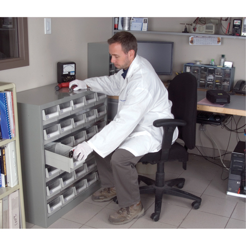 KPC-HD Heavy-Duty Parts Cabinet, Galvanized Steel, 30 Drawers, 34-3/5" x 15-7/10" x 34-3/5", Grey Haskins Industrial Inc.
