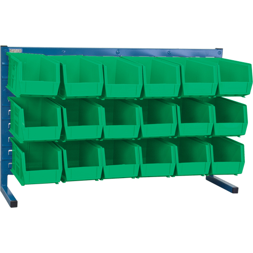 Louvered Rack with Bins, 18 Bins, 36" W x 8-1/4" D x 22" H Haskins Industrial Inc.