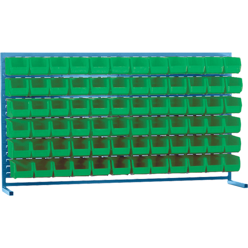 Louvered Rack with Bins, 72 Bins, 72" W x 15" D x 40" H Haskins Industrial Inc.