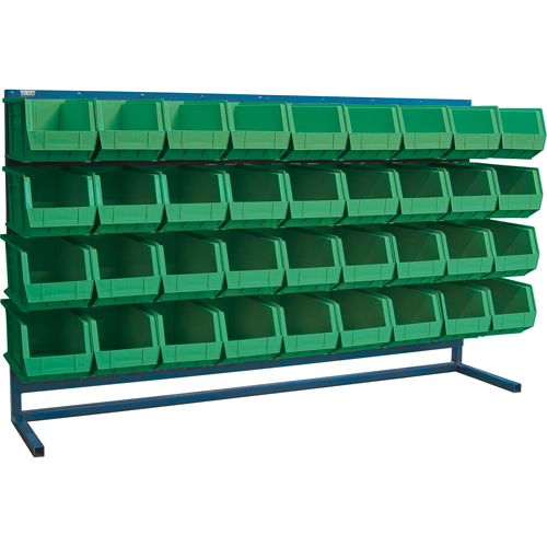 Louvered Rack with Bins, 36 Bins, 72" W x 15" D x 40" H Haskins Industrial Inc.