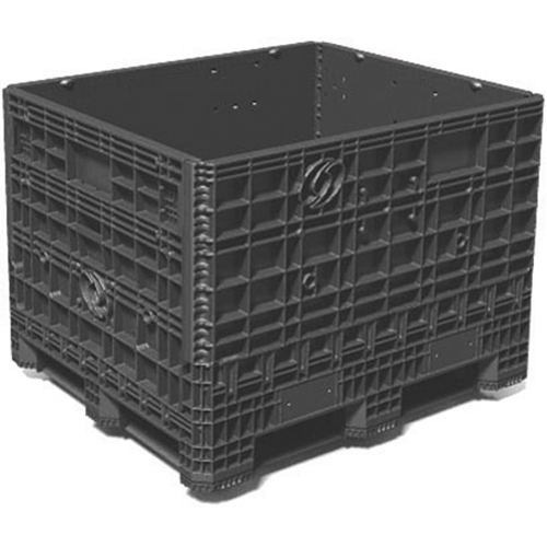 Medium-Duty Collapsible Bulkpak Containers, 48" L x 40" W x 34" H, Black Haskins Industrial Inc.