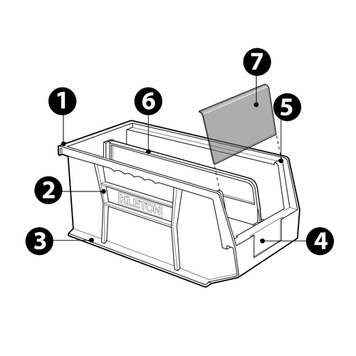 Stack & Hang Bin, 16-1/2" W x 7" H x 14-3/4" D, Blue Haskins Industrial Inc.
