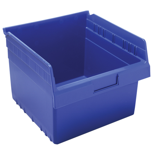 Store-Max Shelf Bins, 11-1/8" W x 8" H x 11-5/8" D, Blue, 44 lbs. Capacity Haskins Industrial Inc.
