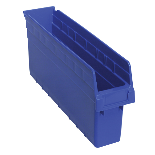 Store-Max Shelf Bins, 4-3/8" W x 8" H x 17-7/8" D, Blue, 56 lbs. Capacity Haskins Industrial Inc.