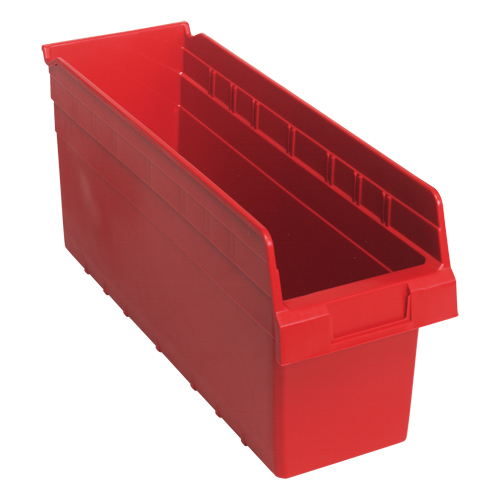 Bacs pour &eacute;tag&egrave;re Store-Max, 6-5/8" la x 8" H x 17-7/8" p, Rouge, Capacit&eacute; 56 lb Haskins Industrial Inc.
