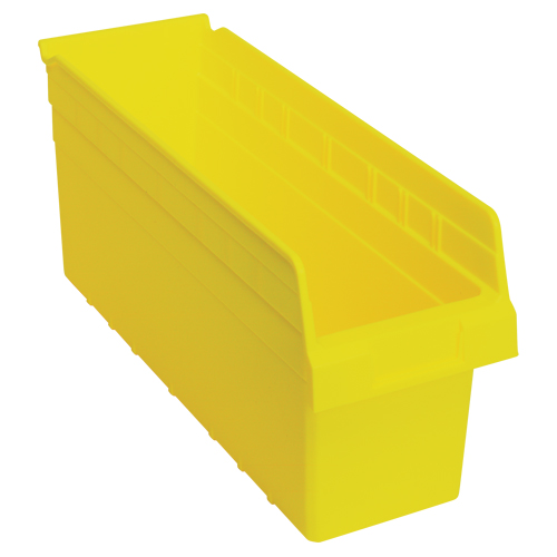 Store-Max Shelf Bins, 6-5/8" W x 8" H x 17-7/8" D, Yellow, 56 lbs. Capacity Haskins Industrial Inc.