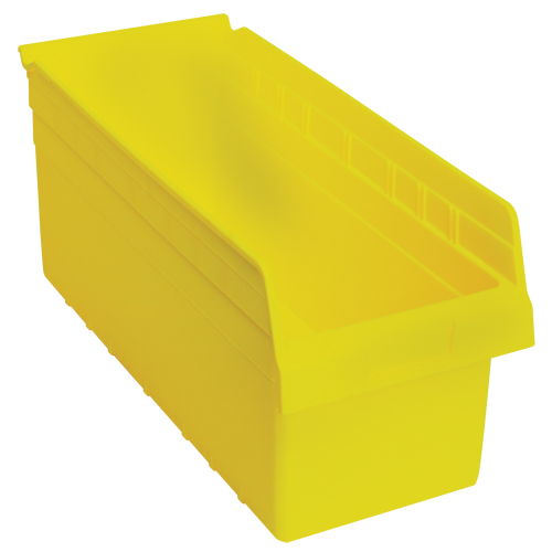 Store-Max Shelf Bins, 8-3/8" W x 8" H x 17-7/8" D, Yellow, 56 lbs. Capacity Haskins Industrial Inc.