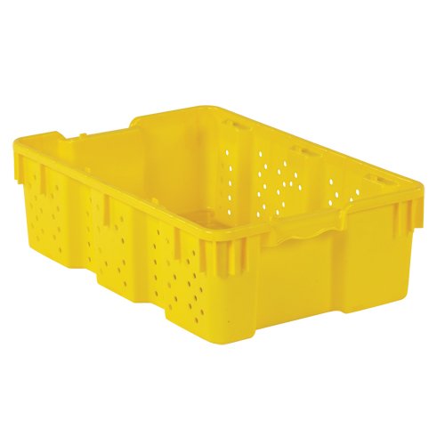 Contenant en plastique empilable Stack-N-Nest pour l'agriculture, 16" x 23,9" x 7,3", Jaune Haskins Industrial Inc.