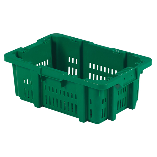 Contenant en plastique Stack-N-Nest pour la manutention des aliments, 16" x 23,9" x 8,8", Vert Haskins Industrial Inc.