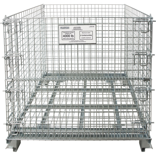 Collapsible Wire Container, 48" W x 40" D x 36" H, 4000 lbs. Capacity Haskins Industrial Inc.