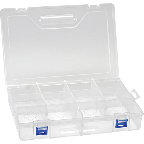 Plastic Compartment Box, 7.75" W x 11.75" D x 2.2" H, 10 Compartments Haskins Industrial Inc.