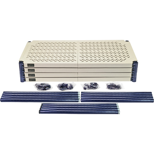 Wire Shelving Unit with Plastic Shelves, Wire Frame with Plastic Shelves, Boltless, 600 lbs. Capacity, 30" W x 72" H x 24" D Haskins Industrial Inc.