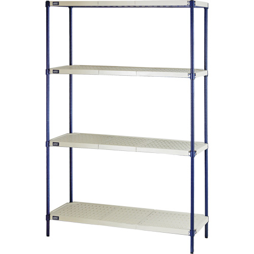 &eacute;tag&egrave;re en fils m&eacute;talliques avec tablettes en plastique, Cadre en fils m&eacute;talliques avec tablettes en plastique, Sans boulons, Capacit&eacute; 600 lb, 48" la x 72" h x 24" p Haskins Industrial Inc.