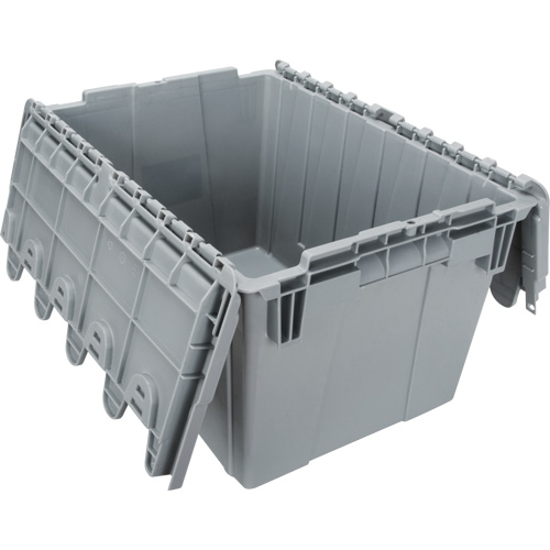 Contenant de distribution en plastique avec dessus basculant, 21,65" x 15,5" x 12,5", Gris Haskins Industrial Inc.